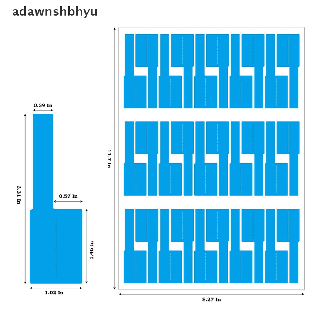 Adawnshbhyu 150Pcs/5 Lembar Label Kabel Wire Marking Network Tag Stiker Laser Tahan Air