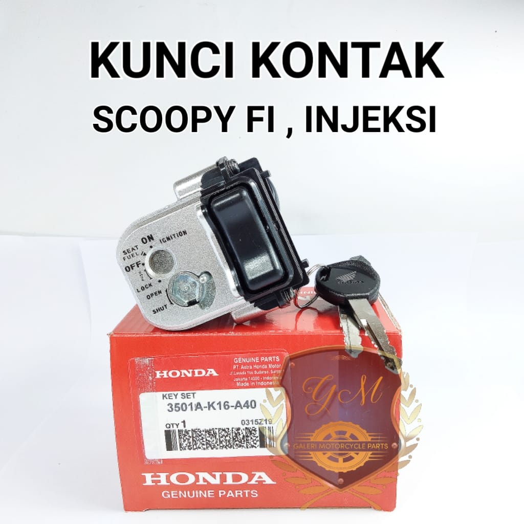ORIGINAL KUNCI KONTAK ASSY SET PLUS TOMBOL JOK HONDA K16 SCOOPY FI STATER KASAR KUALITAS ASLI  AHM O