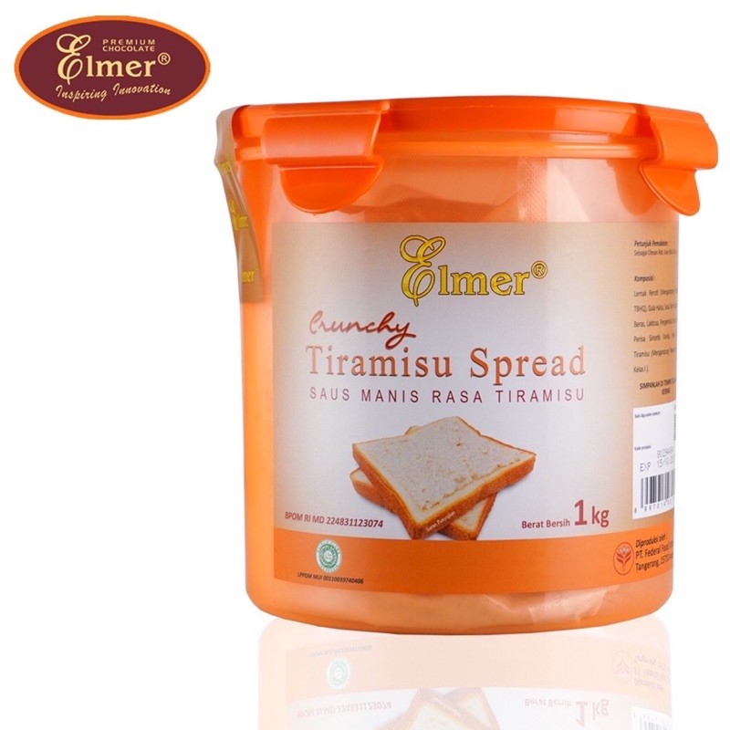 Elmer Spread Tiramisu Crunchy 1 Kg selai coklat choco isian roti kue bolu toping crunchy