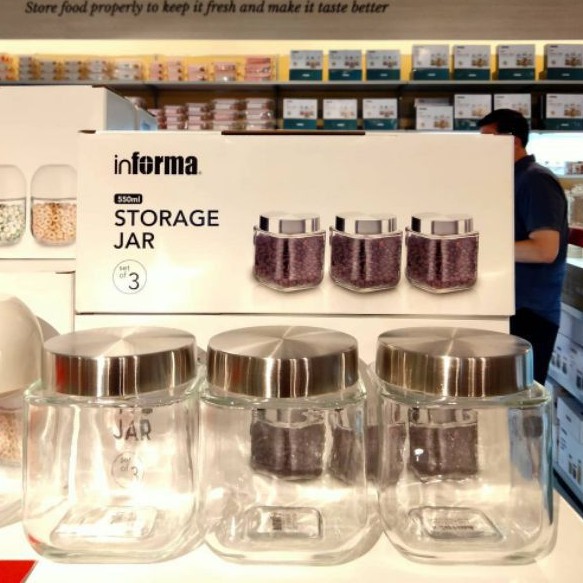 Toples Kaca Unik Lebaran Set 3||Toples Set2 Elemental 550ml INFORMA