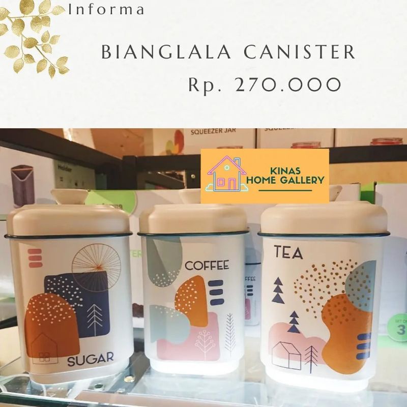 INFORMA Appetite Set Canister Stoples 3 Pcs/Kaleng Teh/Kaleng Kopi/Kaleng Gula Tempat Bumbu