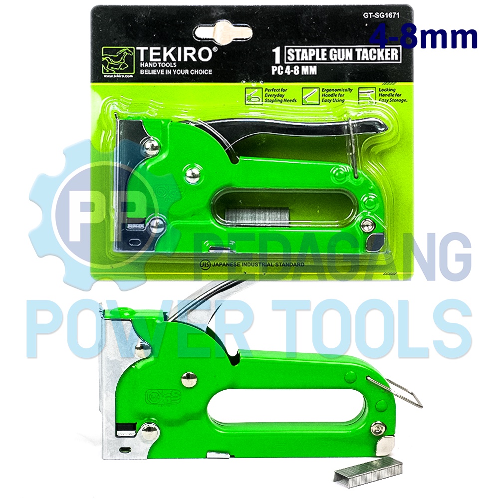 TEKIRO STAPLE GUN TACKER 4-8 MM STAPLES TEMBAK TANGAN JOK KULIT MOTOR