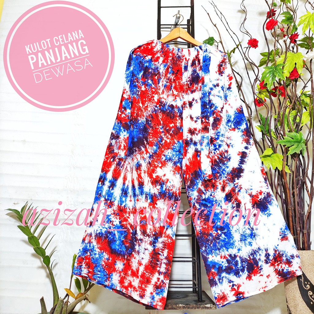 CELANA KULOT PANJANG TIE DYE HAND MADE BAHAN RAYON SIZE JUMBO