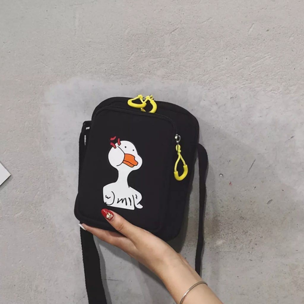 KSO_BAG - Tas Selempang Anak Wanita Dan Laki Laki Termurah Motif Carakter Mini DUCK Korea Style