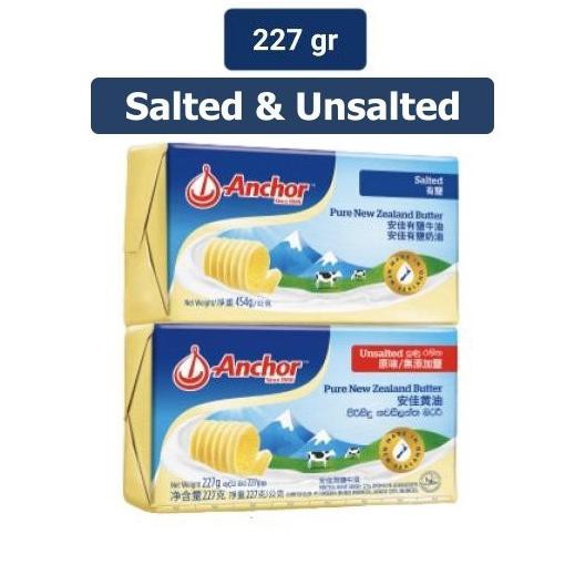 

ANCHOR BUTTER 227 GRAM - Mentega Salted Unsalted Asin Tawar aig00 Kualitas Baik