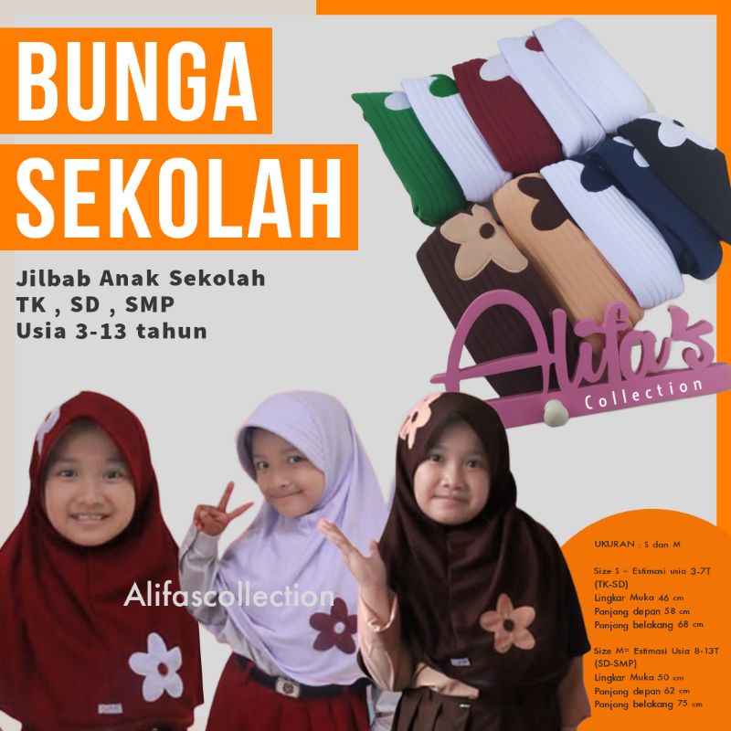 Jilbab Hijab Kerudung Anak Sekolah Instan Vania TK SD SMP usia 3 - 13 tahun , Jilbab Anak Vania Bung