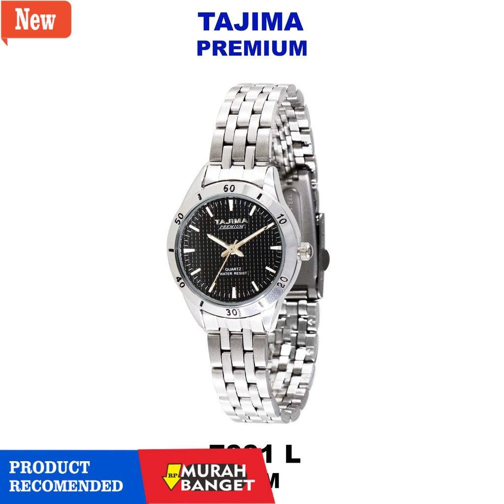 jam analog wanita terbaik- Jam Tangan Wanita Tajima Premium 7001 L Silver Stainless Steel Water Resi
