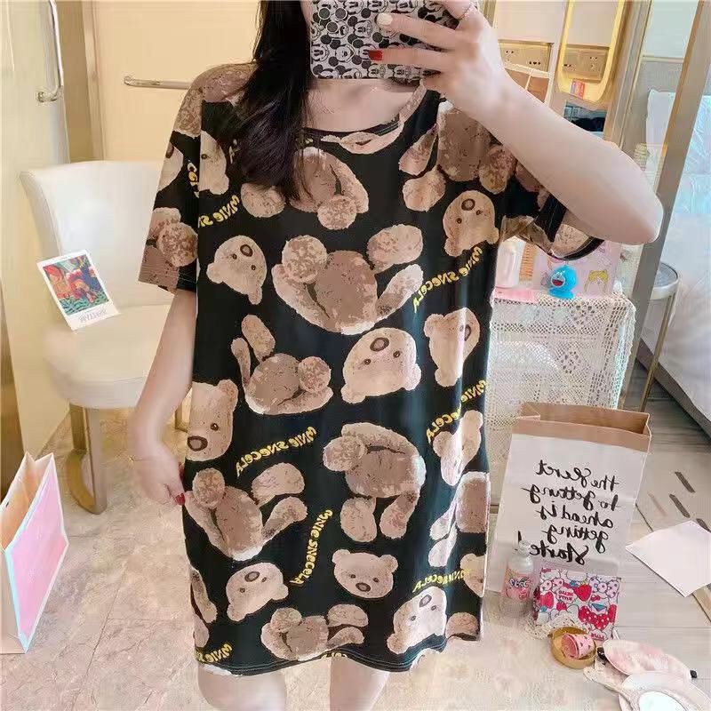 baju tidur daster wanita bahan spandex import BEAR