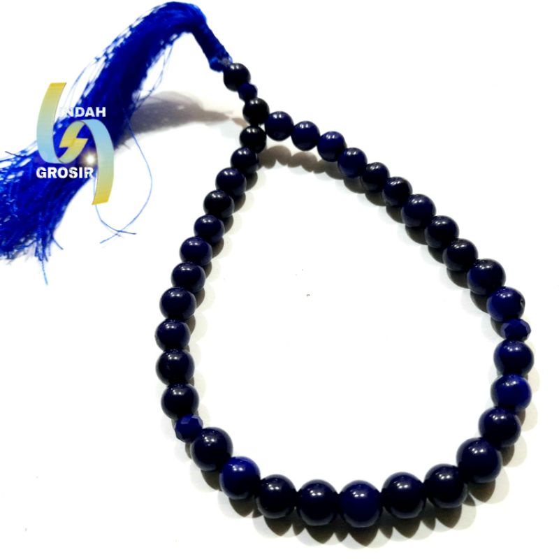 TASBIH BATU BLUE JADE 8MM 33BUTIR ROYAL BLUE ORIGINAL