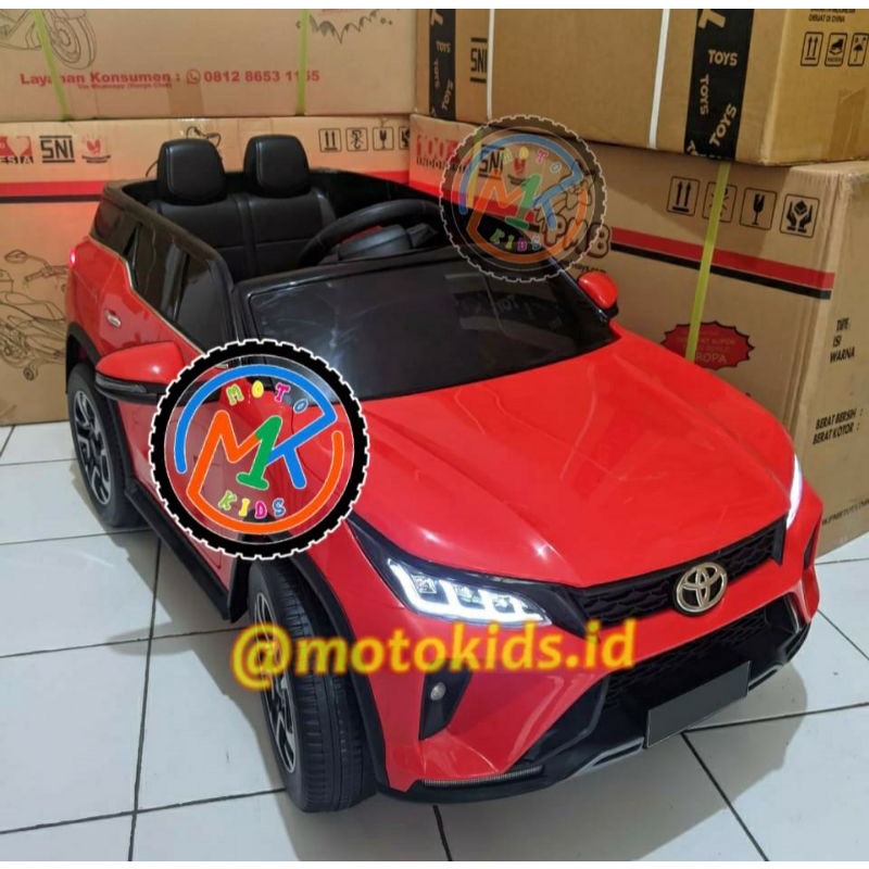 Mainan Mobil Aki Toyota FORTUNER LISENSI Mitsubishi PAJERO ORIGINAL PMB Ban Karet Eva Remot MOTOKIDS