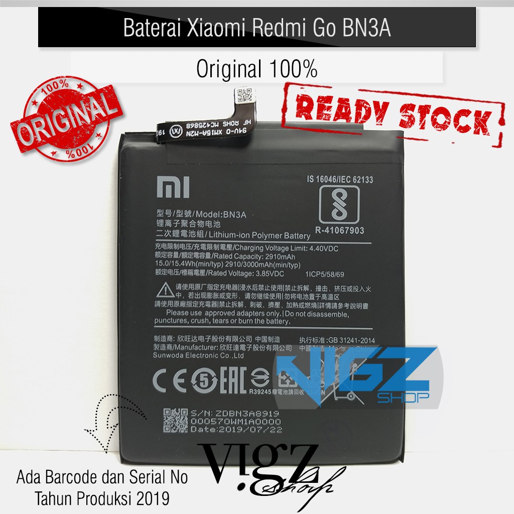 Baterai Xiaomi Redmi Go BN3A Original 100%