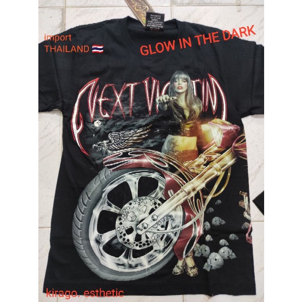 KAOS GLOW IN THE DARK ROCKCHANG BAJU GLOW IN THE DARK KAOS IMPORT THAILAND KAOS MADE IN THAILAND