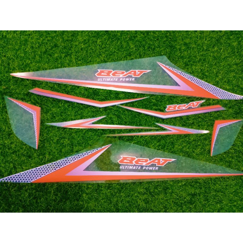 Striping Beat Karbu Transparan Custom Simpel Oren