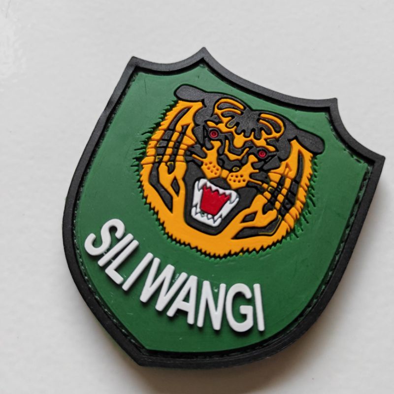 patch rubber logo siliwangi/rubber patch tni/tempelan emblem karet velcro