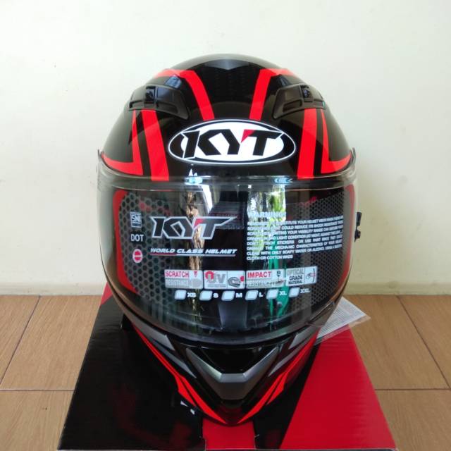 Helm kyt vendetta 2 gsx series black red karbon