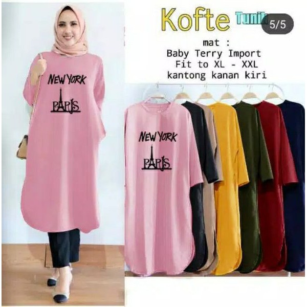 Tunik Tunik Jumbo Wanita - Tunik Atasan NEWYORK  - Baju Blouse Wanita Kekinian