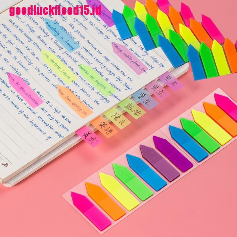 (LUCKID) 100 Lembar Sticky Notes Bentuk Panah Fluorescent