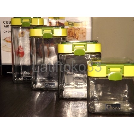 SPESIALL Toples Makanan Set Oxone 4 Pcs Cubi Ox 304 Cubi Storage Jar Ox 304 ORDER SEBELUM HABIS