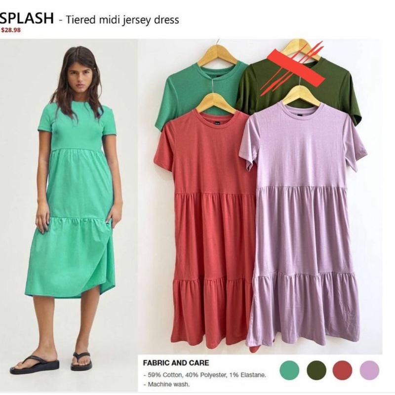 Spl*sh tiered midi dress