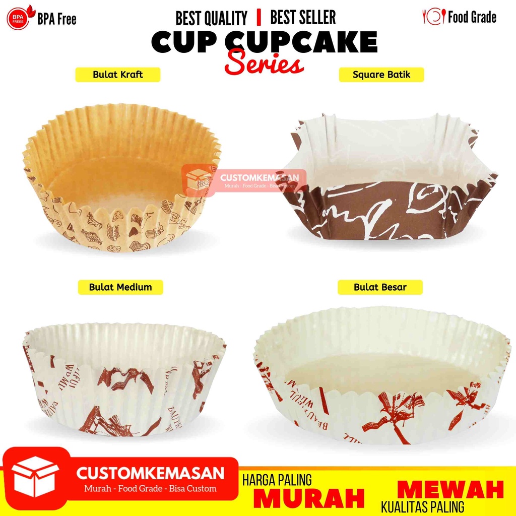 Cup CupCake / Cup Muffin / Cup Cupcake / Wadah Muffin / Alas Kue / Cetakan Kue / Tempat Kue / Kertas
