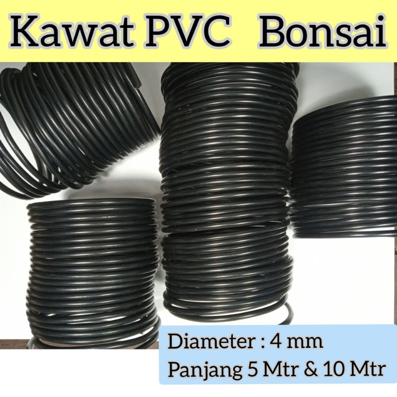 Tali Kawat PVC anti karat 10Mtr/Tebal: 4,11mm kapal jemuran rambatan tanaman anggur vanili anggrek h
