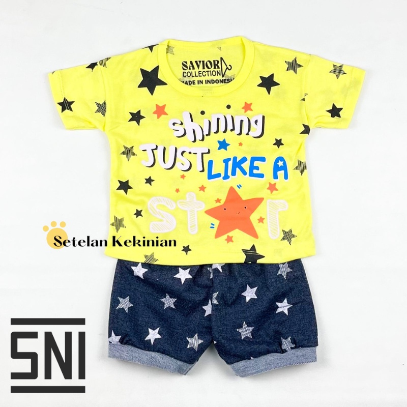 Set Baby Boy Bintang 0-12bulan Just Like A Star Setelan Anak Laki Laki Newborn Photoshoot Kado Akikah