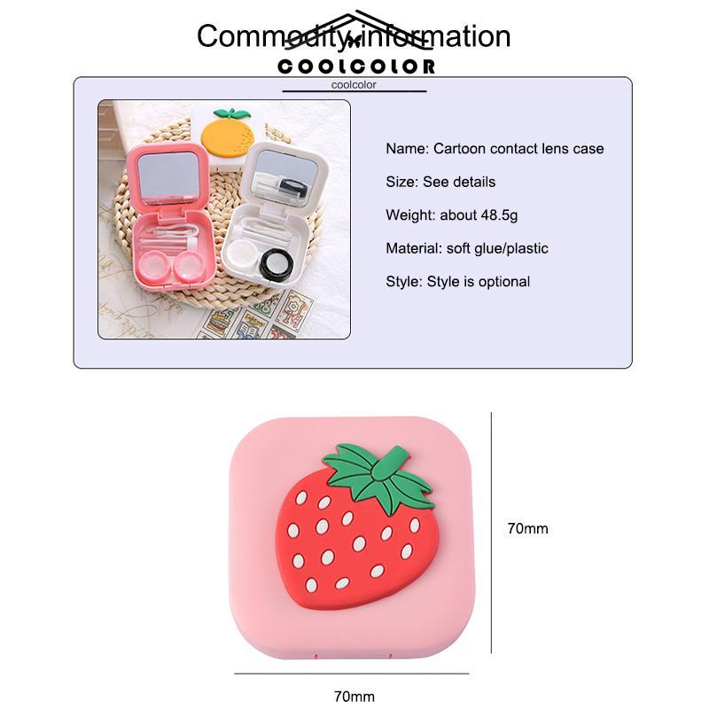 COD Kasus Lensa Kontak Pola Lucu Kartun Gadis Dinosaurus Sayuran Buah Lensa Kontak Case- cl