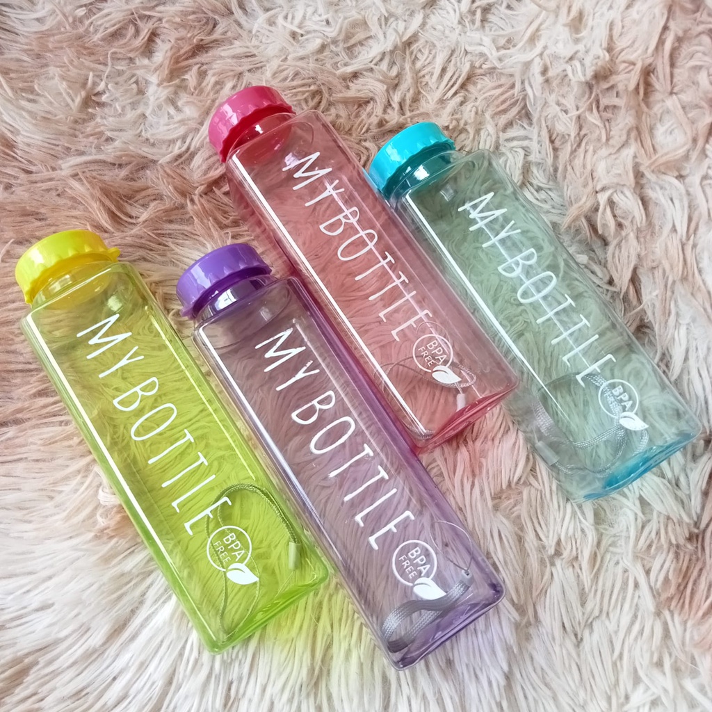 My Bottle Kotak Tutup Bulat  500ml Warna Bening Botol Minum