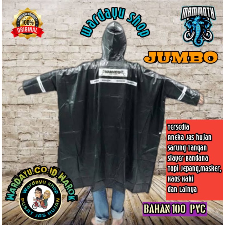 Jas Hujan Ponco Lengan Produk Penguin Mammoth Black Tebal Penguins Hitam Jumbo Pria Wanita Mantel Kelelawar Penguins Raicoat Batman Poncho Pinguin Cewek Cowok Remaja Terbaru Murah Berkualitas