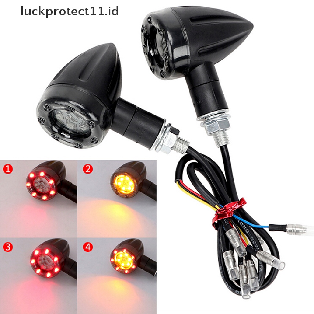 &lt; Luckprotect11.Id &gt; Lampu Sein Motor Amber+Red Led Sein