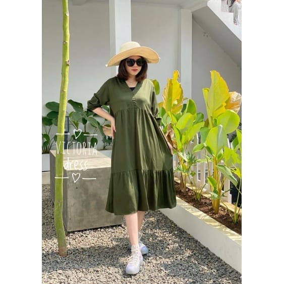 VICTORIA MIDI DREES WANITA TERMURAH BAHAN RAYON