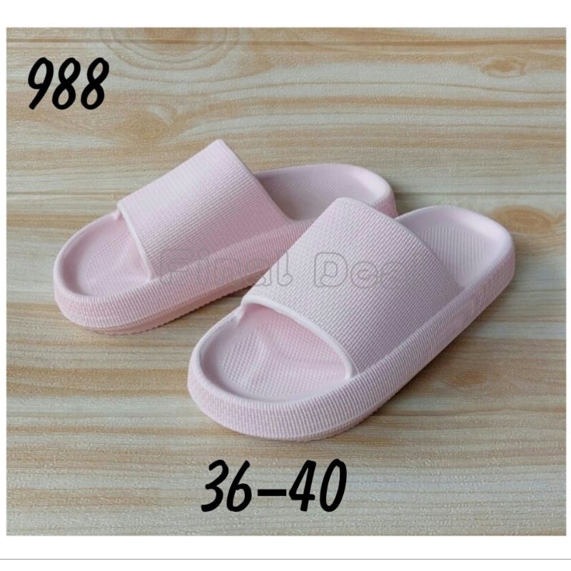 Sandal Selop Full Karet Casual Pria Wanita, Sendal Anti Slip Waterproof Indoor Outdoor 988