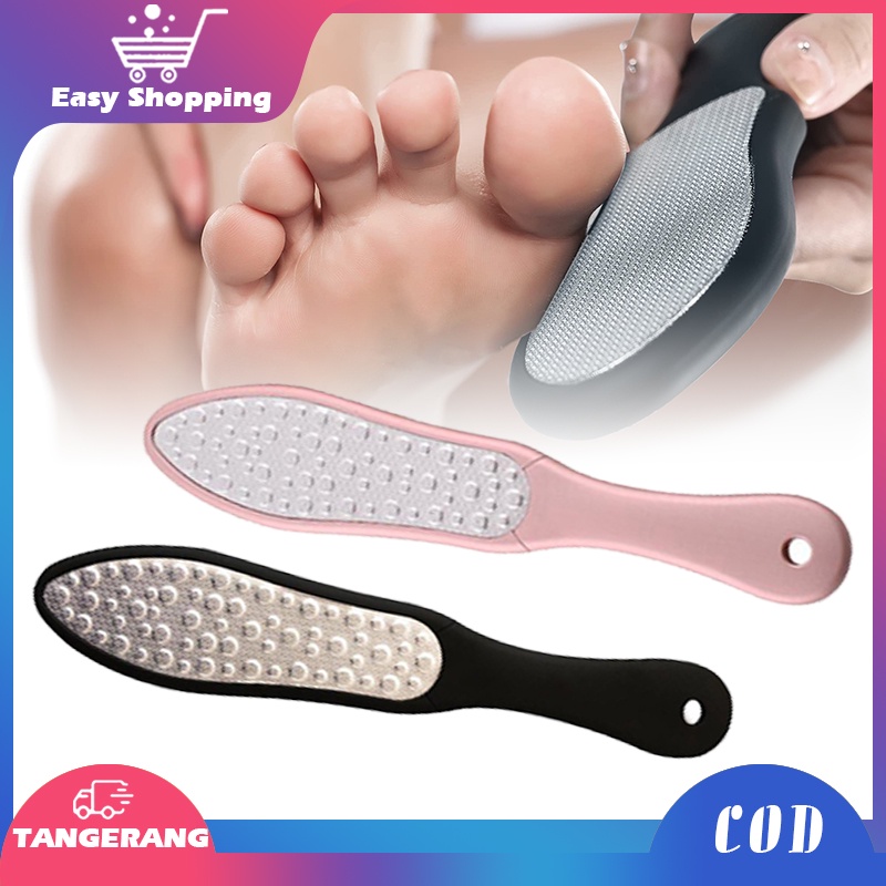 Stainless Sikat Kaki Pedicure 2 Sisi Alat Penghalus Tumit Kaki Callus Remover Plat Pedicure