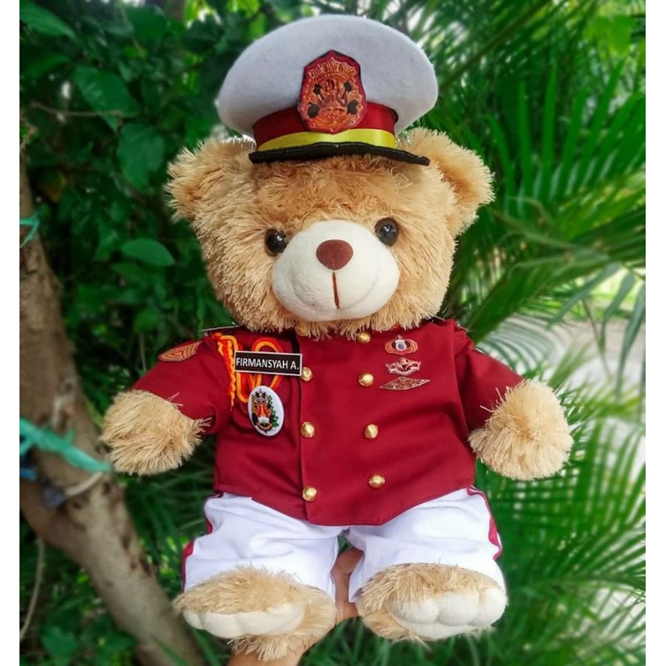 Big Bear 37cm Kostum Akpol Kado Pelantikan Boneka Akpol