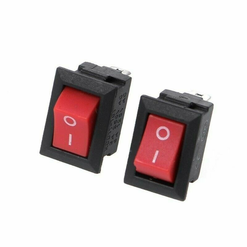 KCD11 Mini Rocker Saklar Switch 2 Pin Power ON OFF SPST 250V 220V Red Merah 10x15mm