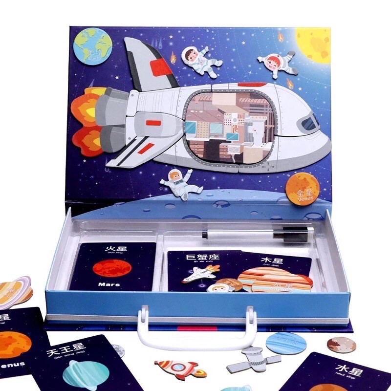 ucmd space activity board magnet - magnetic board - mainan edukasi anak- kado anak - hadiah anak