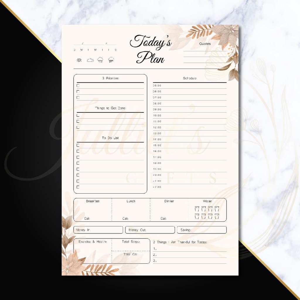 

MEMOPAD PLANNER (30 sheets) Flower / Daily Planner / Bullet Journal