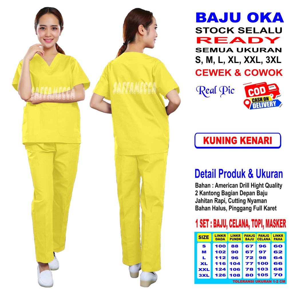 BAJU OK   OKA   OK   SCRUB OKA  CRUB PERAWAT LENGAN PENDEK PIN READY