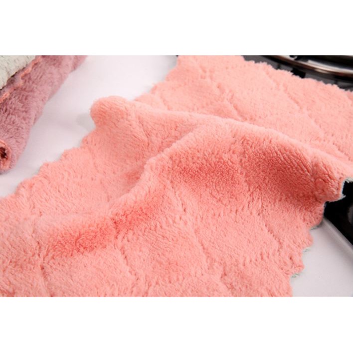 Kain Lap Piring Dapur Serbet Dapur Microfiber Coral Fleece