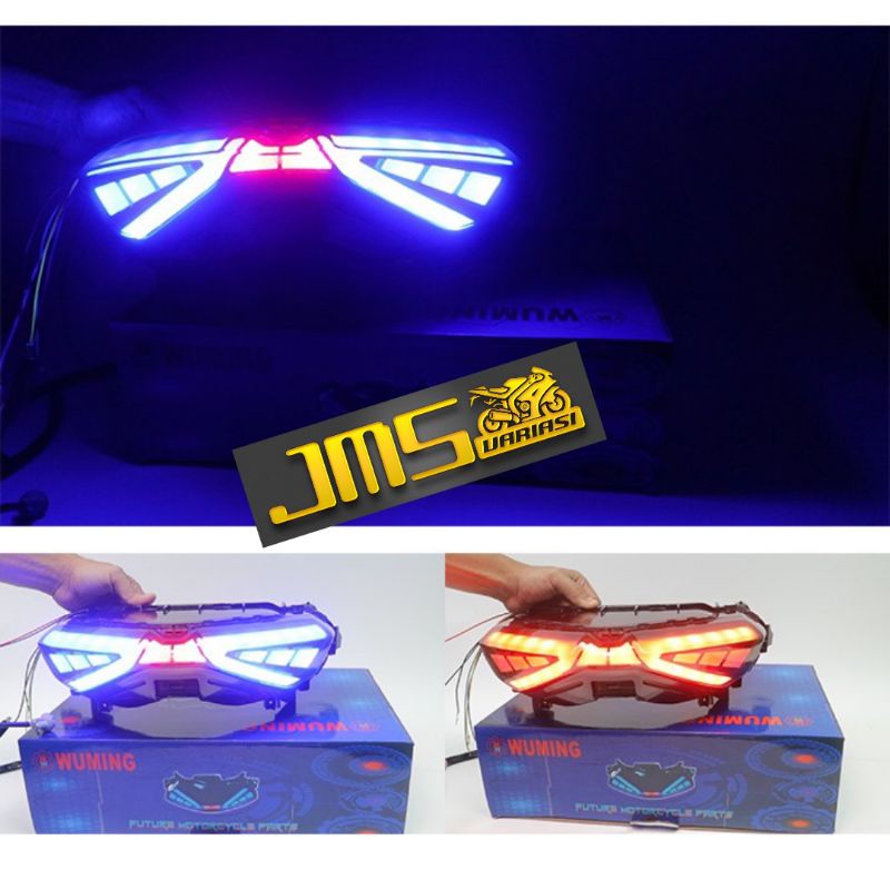 lampu stoplamp belakang nmax new wuming komplit senja biru stop merah sen kuning pnp