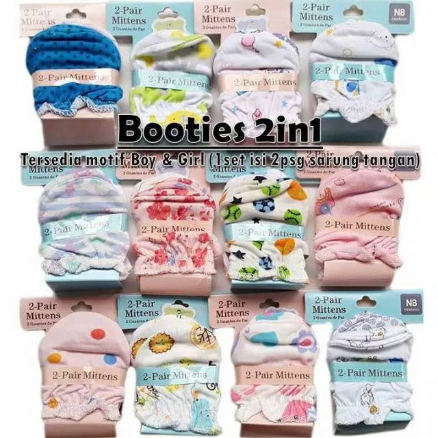 2 PAIR BABY MITTEN/ SARUNG TANGAN BAYI 2IN1