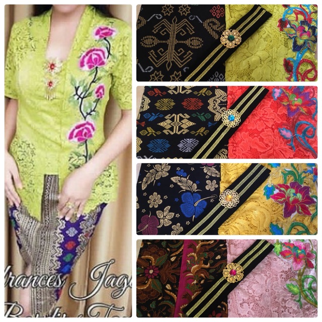 Set kebaya jadi bordir bunga