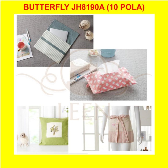 Mesin Jahit Portable BUTTERFLY JH 8190A 10 Pola ORI JH8190A LEEN
