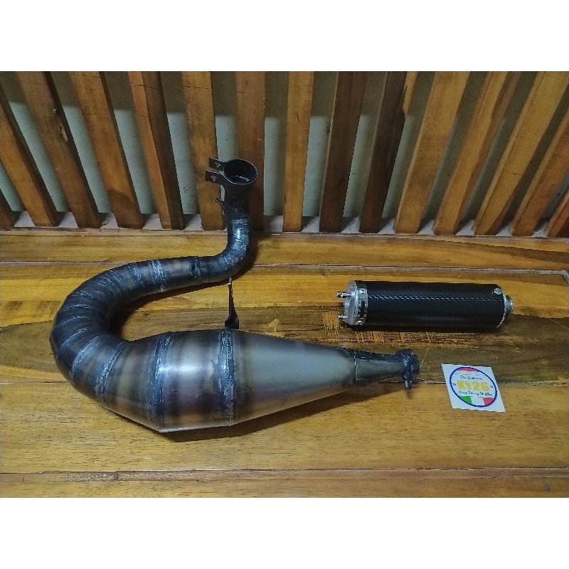 Knalpot Racing Vespa Buang Kiri Spartan PX Excel 200cc by KY26 Racing