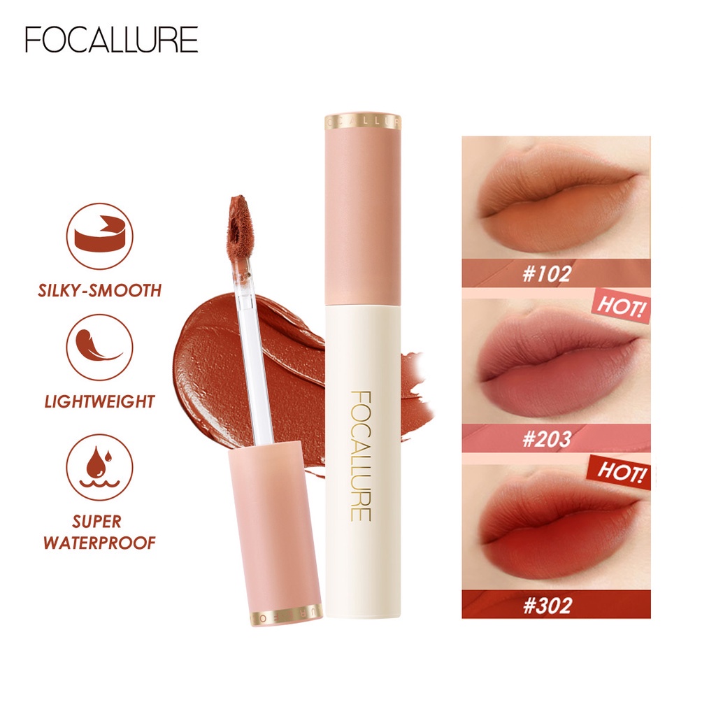 ❤ MEMEY ❤ FOCALLURE Velvet Smooth Lip Glaze FA196 ✔️BPOM Lip Cream
