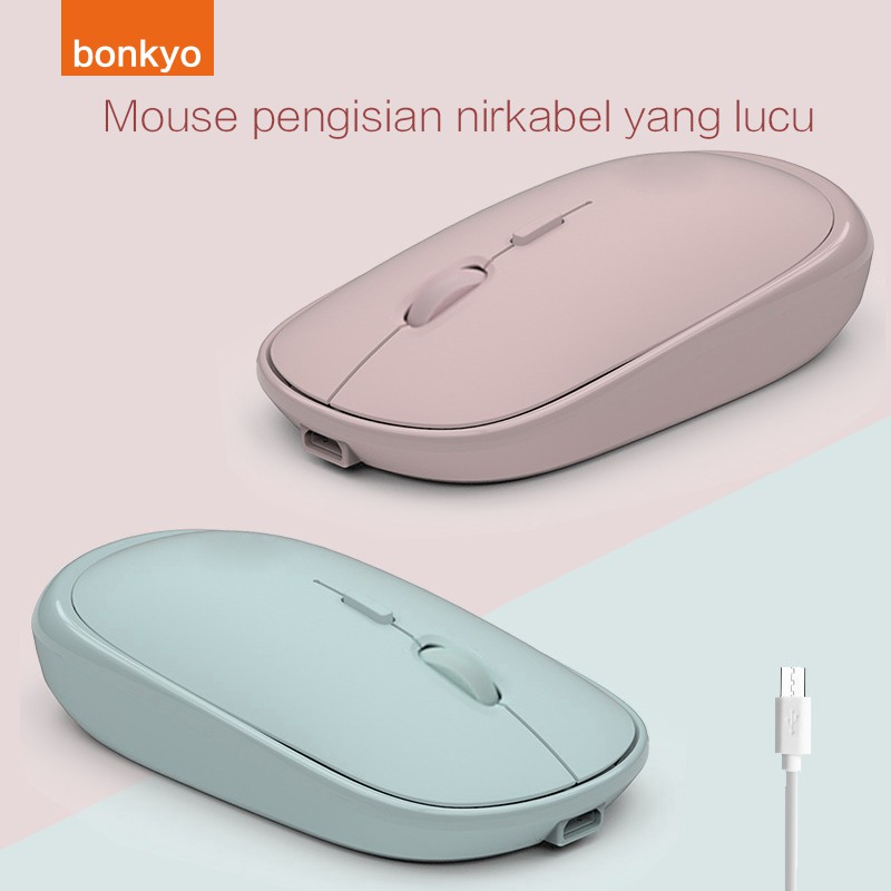 bonkyo Wireless Optical Mouse Dan Minimalism - MSE6-MSE6/Hijau