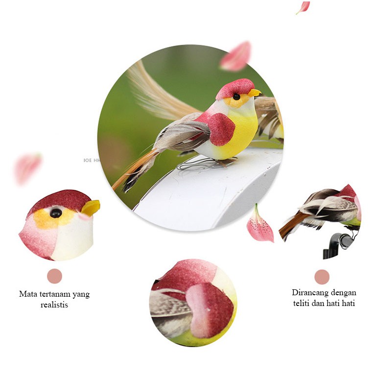 Ornamen Burung Imitasi untuk Dekorasi Rumah dan Taman