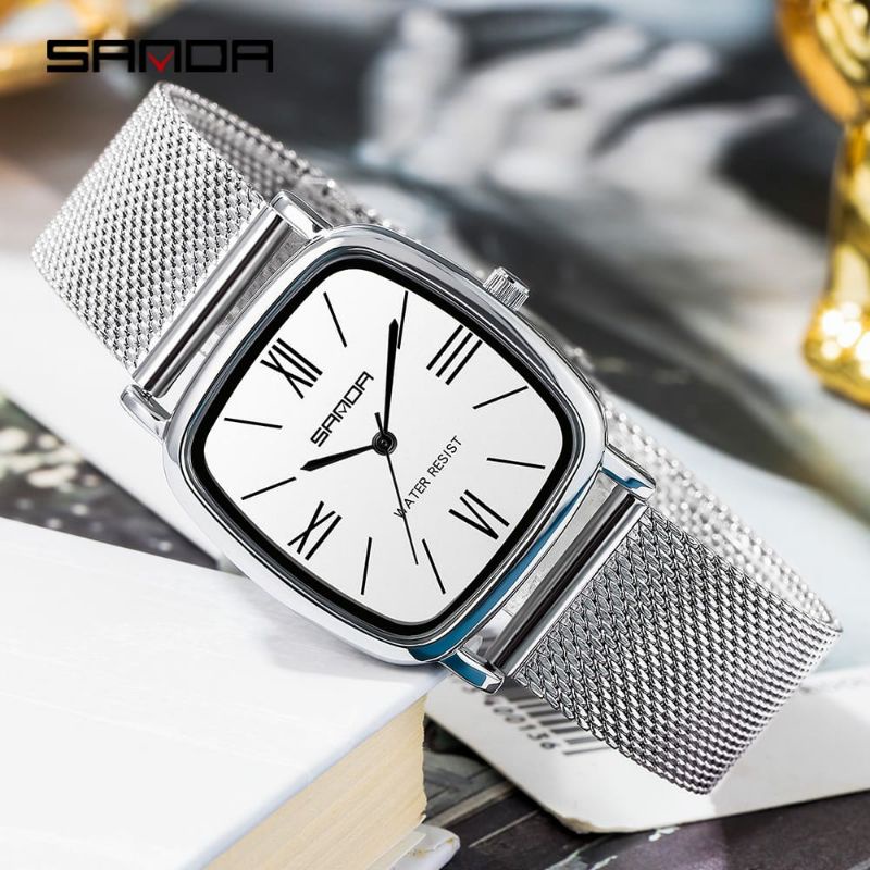 TERVIRAL SPESIAL SANDA P1101 Jam Tangan Wanita Analog Classic Tali Stainless Steel Quartz