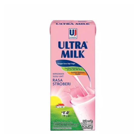 

Ultra Milk Susu UHT Rasa Stroberi 250 ml