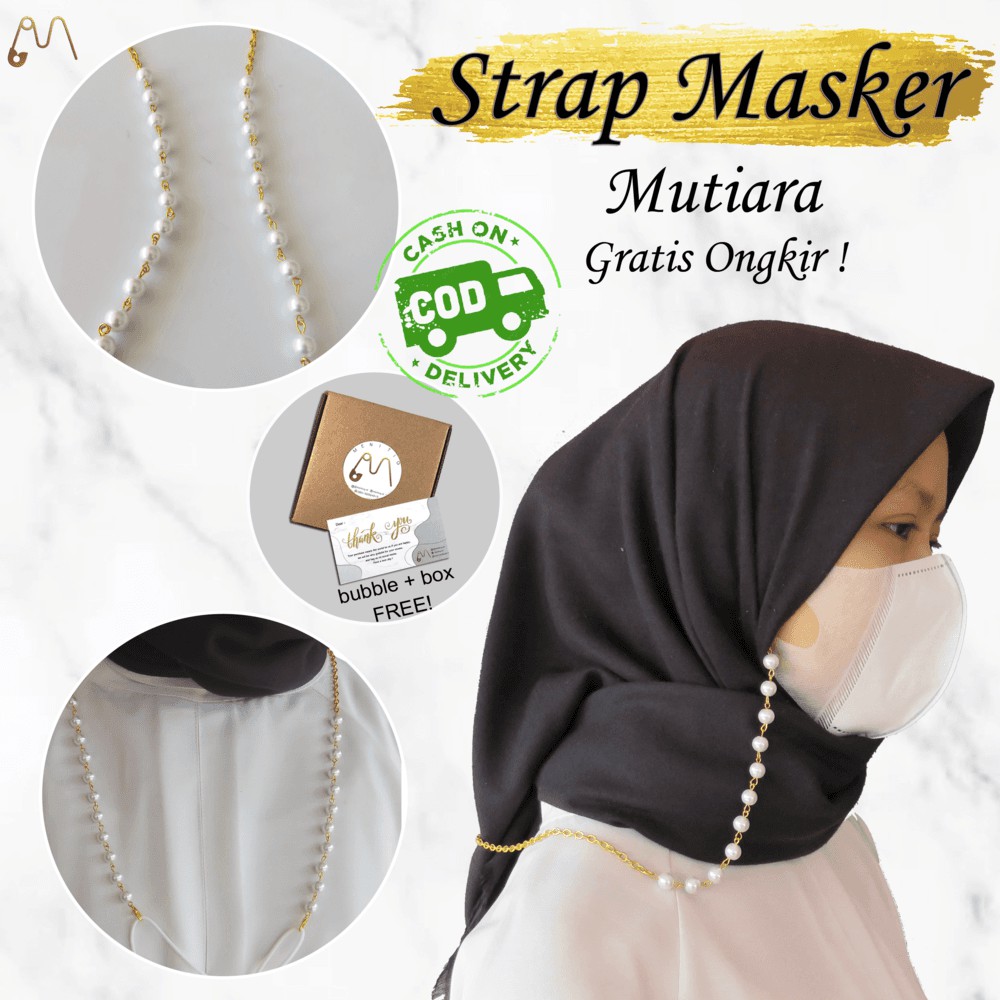 (COD) Strap Masker Rantai / Tali Masker Rantai / Lanyard Masker Mutiara